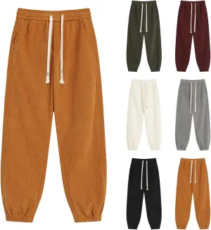 Men's Sweatpants Baggy Casual Solid Drawstring Joggers with Pocket Trousers 2024 Trendy Fall Gift for Men