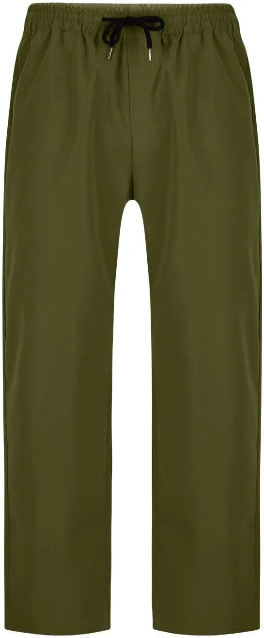 Mens Sweatpants Casual Drawstring Sports Pants Multi Pockets Relaxed Fit Joggers Athletic Outdoor Straight Leg Pants