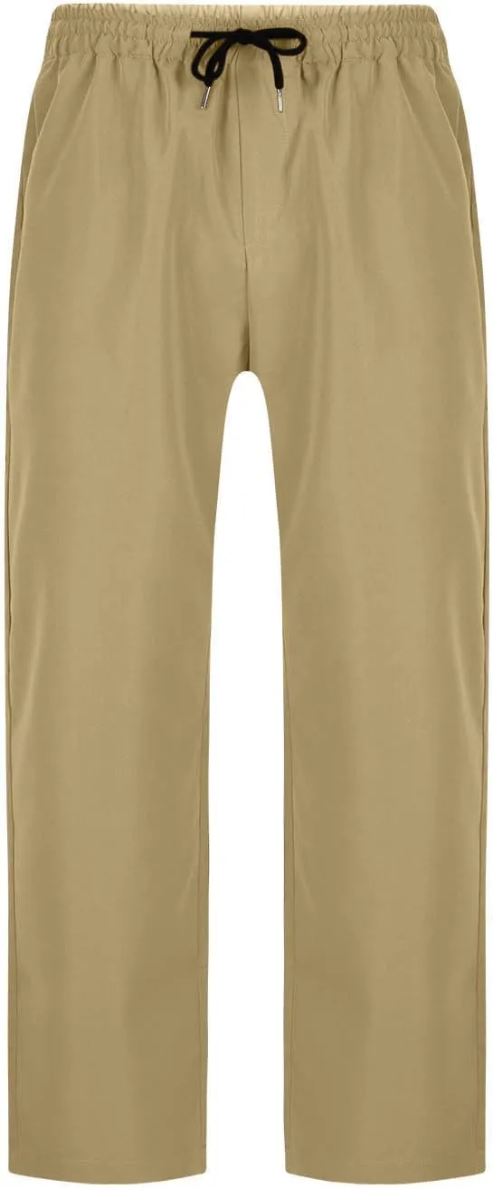 Mens Sweatpants Casual Drawstring Sports Pants Multi Pockets Relaxed Fit Joggers Athletic Outdoor Straight Leg Pants