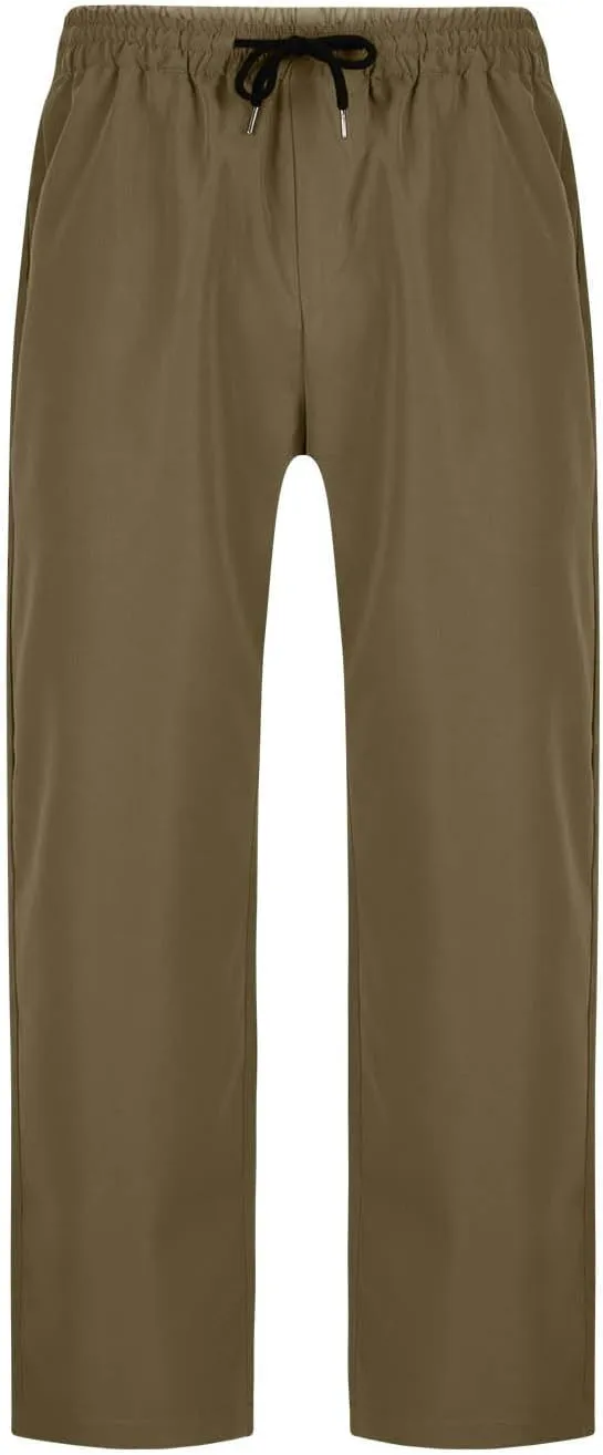 Mens Sweatpants Casual Drawstring Sports Pants Multi Pockets Relaxed Fit Joggers Athletic Outdoor Straight Leg Pants