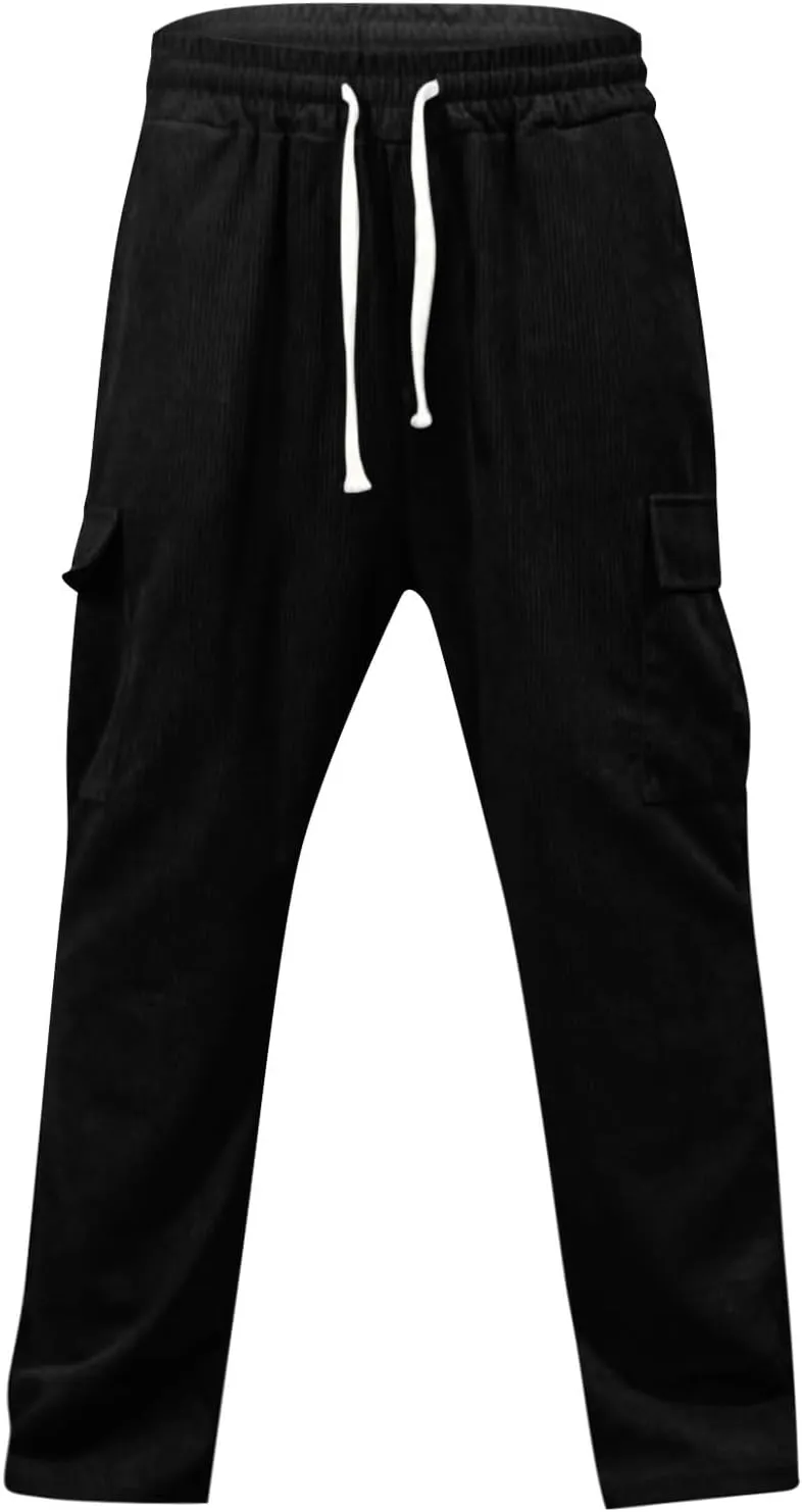 Mens Sweatpants Loose Fit Drawstring Elastic Waist Casual Baggy Pants Summer Hippie Hip Hop Trousers