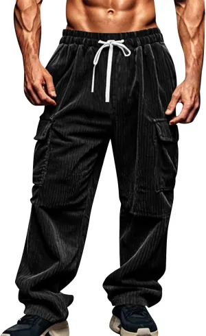Mens Sweatpants Loose Fit Drawstring Elastic Waist Casual Baggy Pants Summer Hippie Hip Hop Trousers