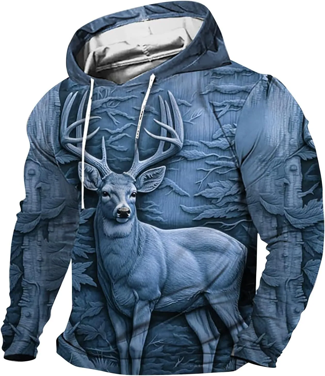 Mens Sweatshirts Hoodies 3D Novelty Print Drawstring Pullover Long Sleeve Funny Slim Fit Gym Workout Muscle Shirts