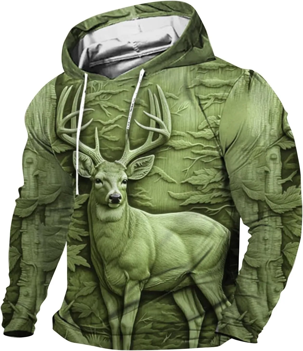 Mens Sweatshirts Hoodies 3D Novelty Print Drawstring Pullover Long Sleeve Funny Slim Fit Gym Workout Muscle Shirts