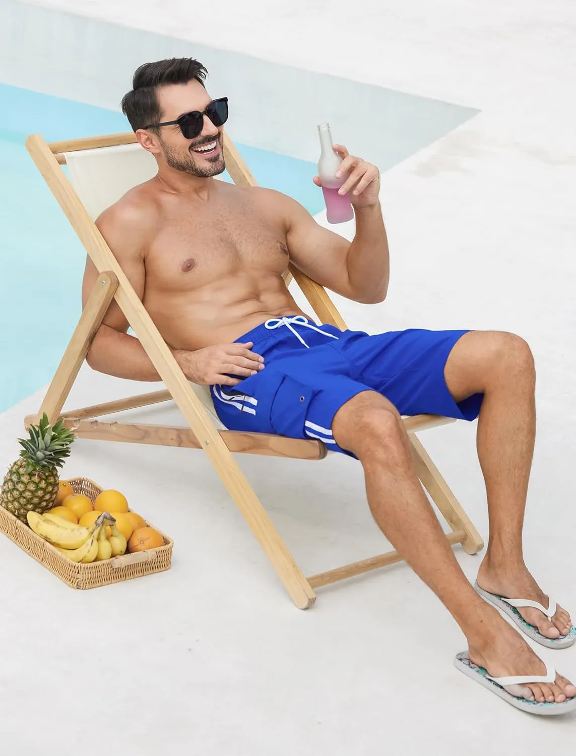 Mens Swim Trunks with Compression Liner 9 Inch Bathing Suits Quick Dry Board Shorts Summer Swimsuit with Cargo Pocket