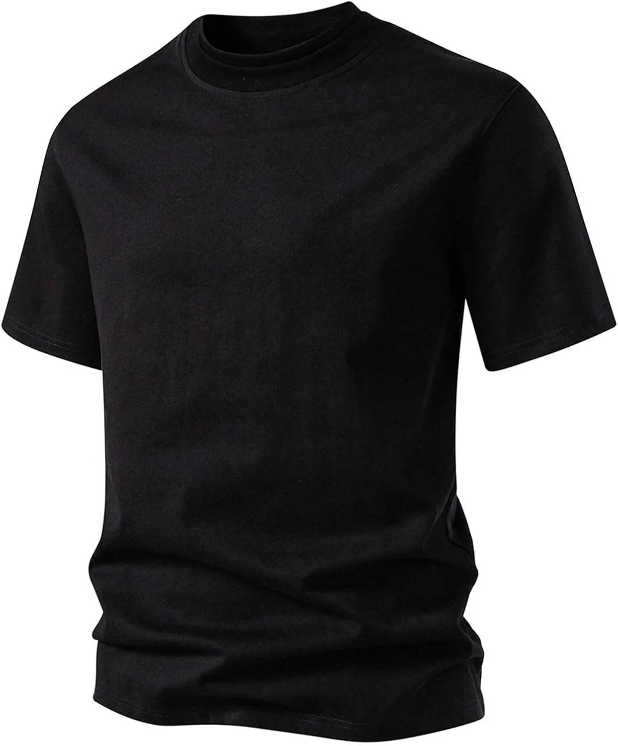 Men's T-Shirts,Mens Workout T Shirt Double Layer Neck Athletic Running Tee Comfy Outdoor Workout Short Sleeve