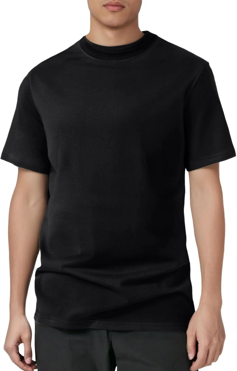 Men's T-Shirts,Mens Workout T Shirt Double Layer Neck Athletic Running Tee Comfy Outdoor Workout Short Sleeve