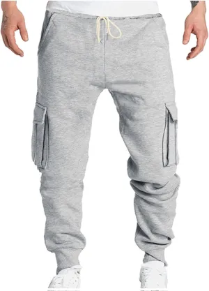 Men's Winter Fleece Pants Drawstring Sherpa Lined Sweatpants Active Running Warm Casual Jogger Pants with Pocket