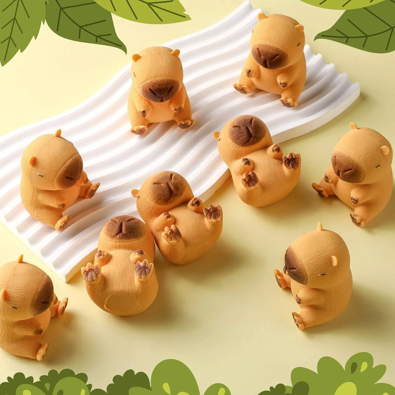 Meooeck 12 Pcs Capybara Stress Relief Toys Stress Balls for Adult Mini Capybara Squeeze Fun Fidget Toys Animal Balls Cute for Birthday Party Office Christmas Stocking Stuffer Gift ADHD Autism Anxiety