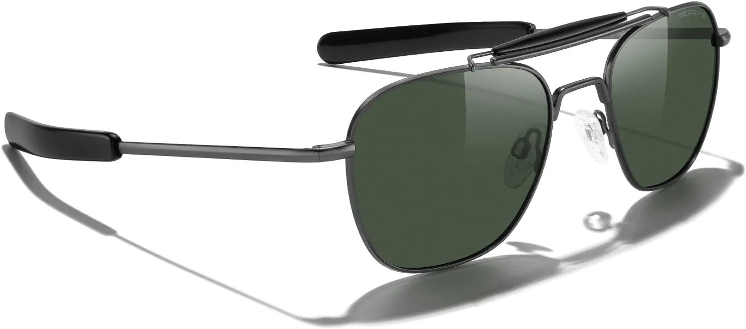 MERRY'S Classic Square Aviator II Military Polarized Sunglasses for Men or Women S8637