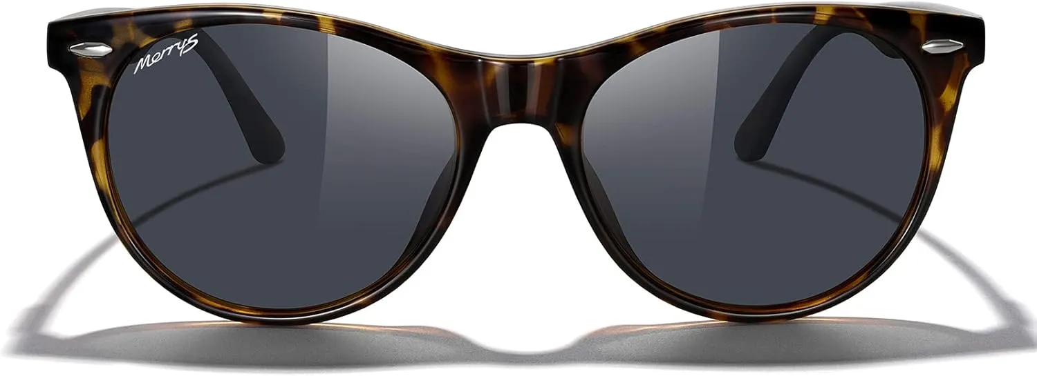 MERRY'S Retro Round Polarized Sunglasses for Women Fashion Trendy Shades S6185