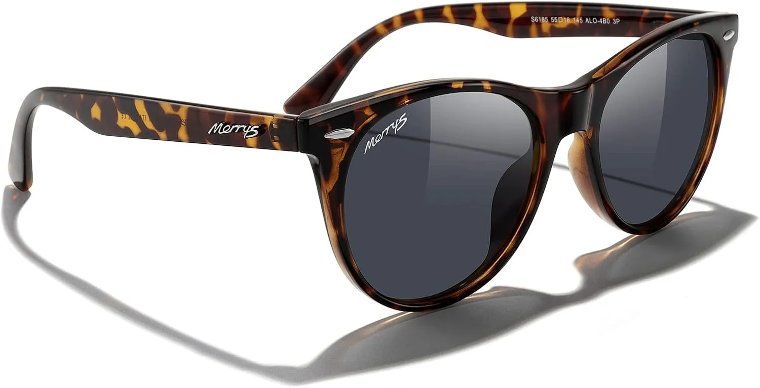 MERRY'S Retro Round Polarized Sunglasses for Women Fashion Trendy Shades S6185