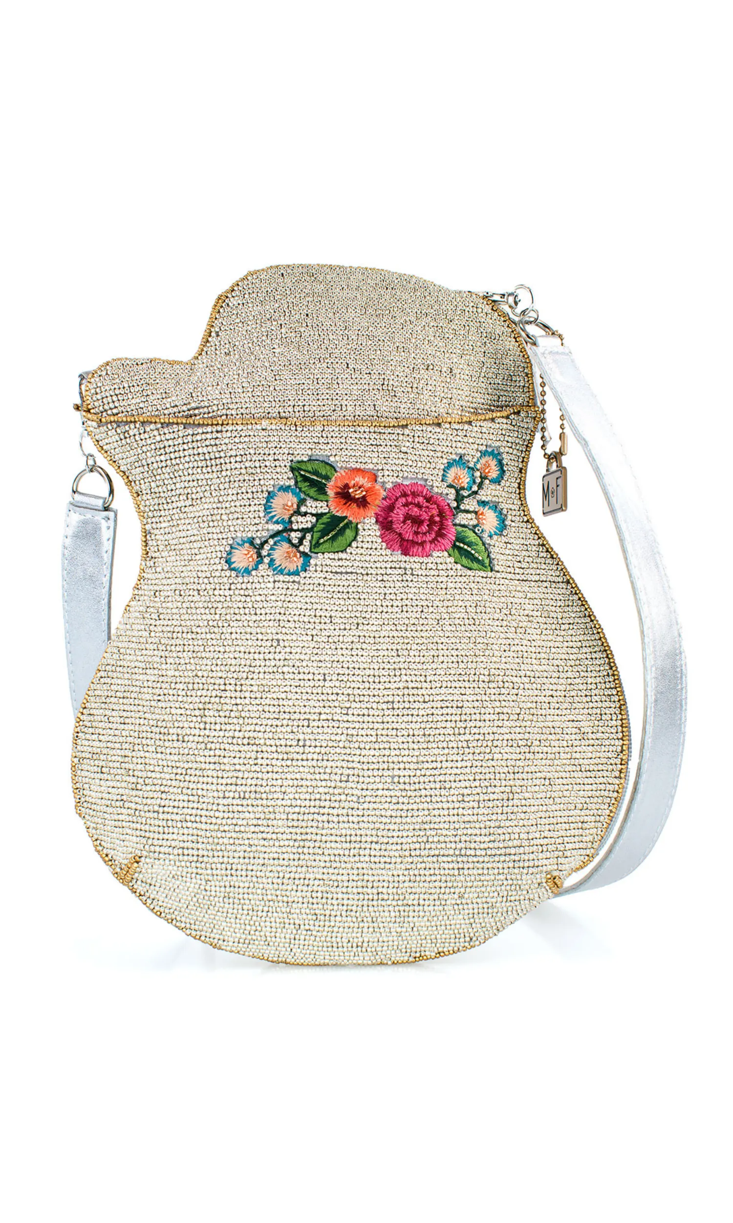 Metallic Flower, Guitar Crossbody Handbag
