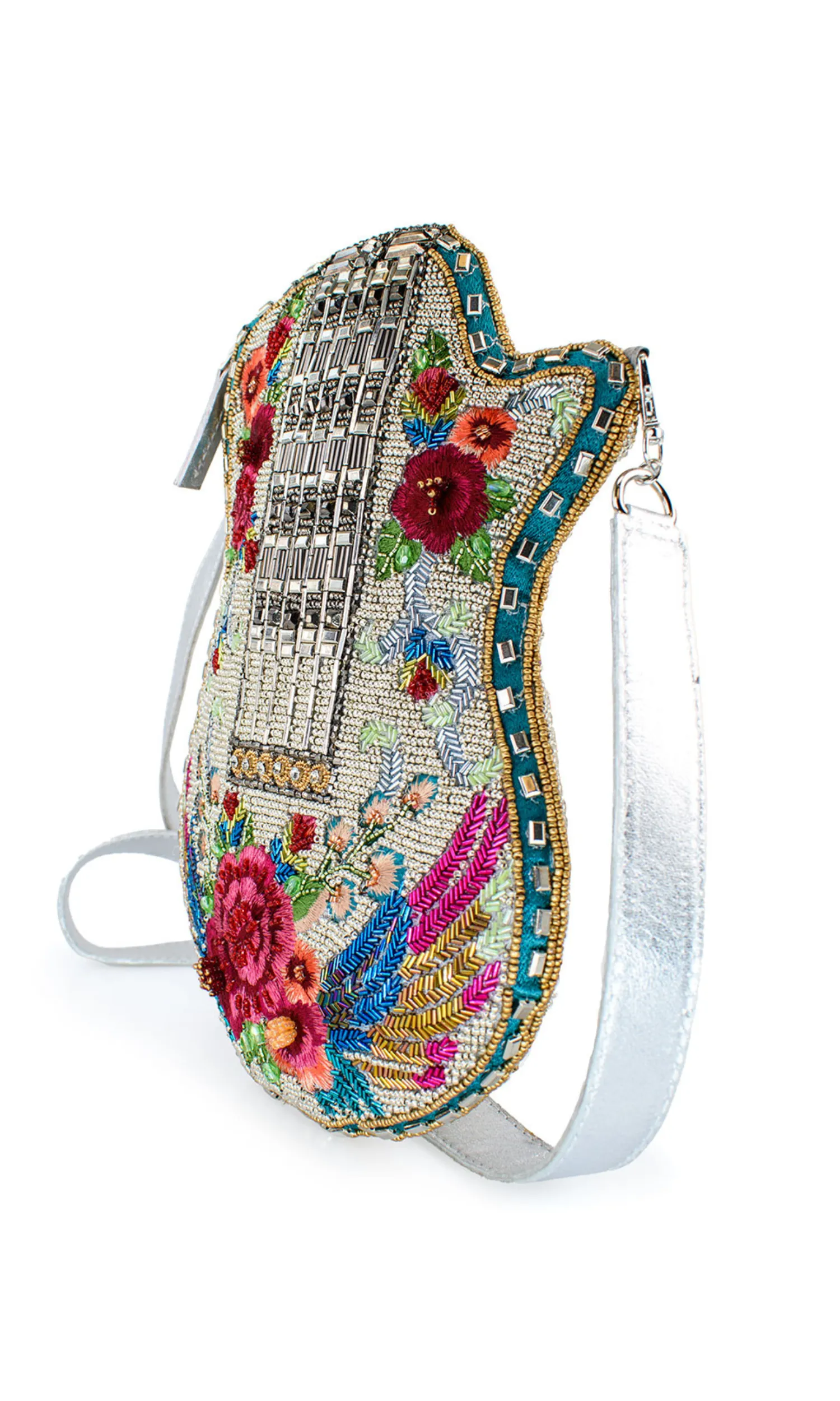 Metallic Flower, Guitar Crossbody Handbag