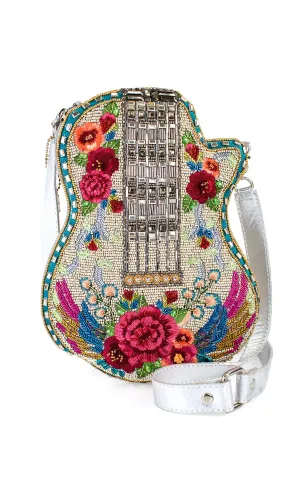Metallic Flower, Guitar Crossbody Handbag