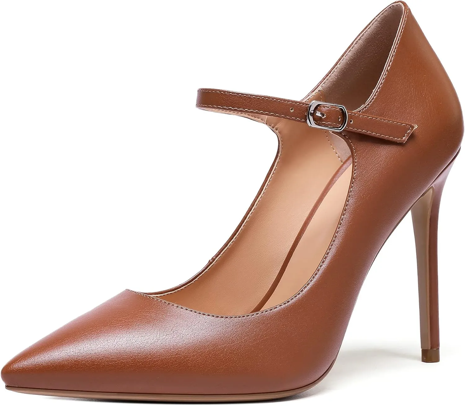 Mettesally Women's Mary Jane Pumps High Heels Pointed Closed Toe Weding Party Dress Shoes