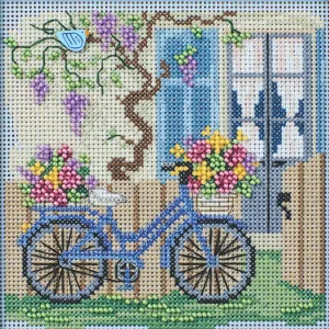 Mill Hill Blue Bicycle Beaded Counted Cross Stitch Kit Buttons & Beads 2024 Spring Series MH142414