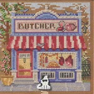 Mill Hill Butcher Shop Beaded Counted Cross Stitch Kit Buttons & Beads 2025 Spring Series MH142516, 5.25 x 5.25 inches, Multi
