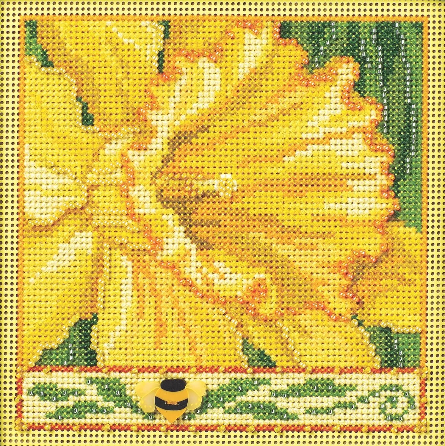 Mill Hill Daffodil Beaded Counted Cross Stitch Kit Buttons & Beads 2024 Spring Series MH142411
