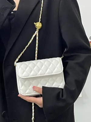Mini Belt Bag Waist Bag for Women Fashionable Small Waist Bag Belt Bags for Women Trendy Y2k Accessories (White,Large)