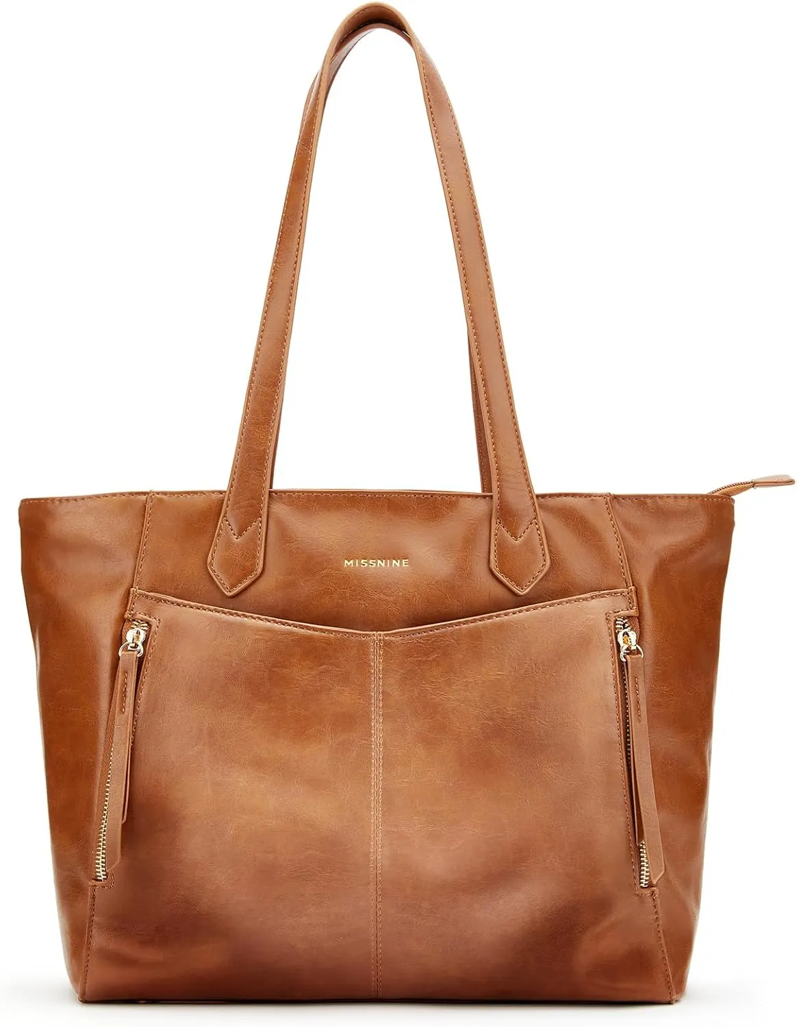 Missnine Tote Bag for Women with Zipper, Leather Purse and Handbags, Ladies Top-handle Shoulder Bags for Work, Casual, Travel