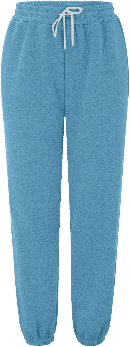 Miyaomn Women's Casual Baggy Sweatpants Elastic High Waisted Drawstring Workout Athletic Joggers Pants 2024 Fall with Pockets
