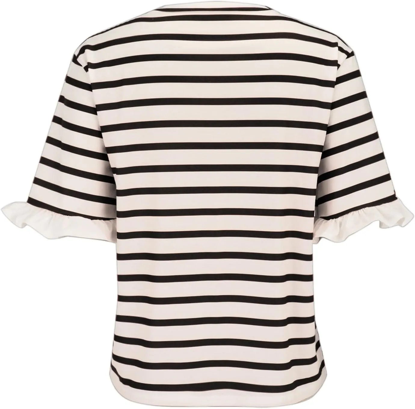 Miyaomn Women's Casual Striped Tops Trendy Ruffled Short Sleeve Crewneck Loose T Shirts 2025 Fashion Y2k Tees Summer Outfits