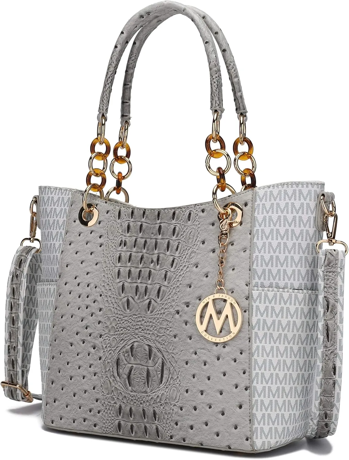 MKF Collection Shoulder Bag for Women, PU Leather Pocketbook Top-Handle Crossbody Purse Tote Satchel Handbag