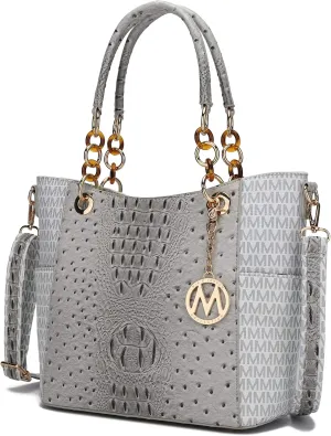 MKF Collection Shoulder Bag for Women, PU Leather Pocketbook Top-Handle Crossbody Purse Tote Satchel Handbag
