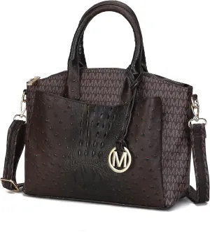 MKF Collection Tote Bag for Women, Vegan Leather Pocketbook Top-Handle Crossover Purse Handbag