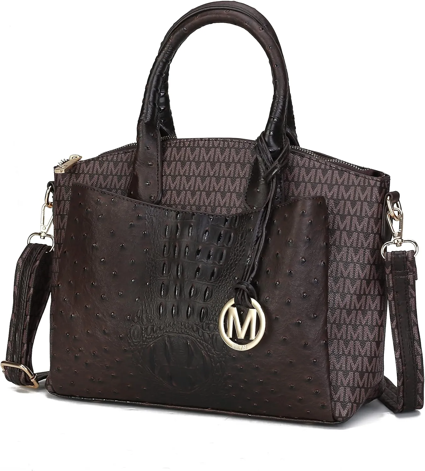 MKF Collection Tote Bag for Women, Vegan Leather Pocketbook Top-Handle Crossover Purse Handbag