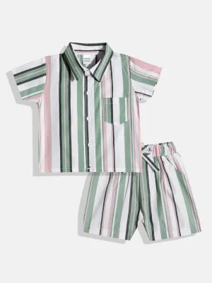 Moms Love Infant Boys Striped Pure Cotton Clothing Set