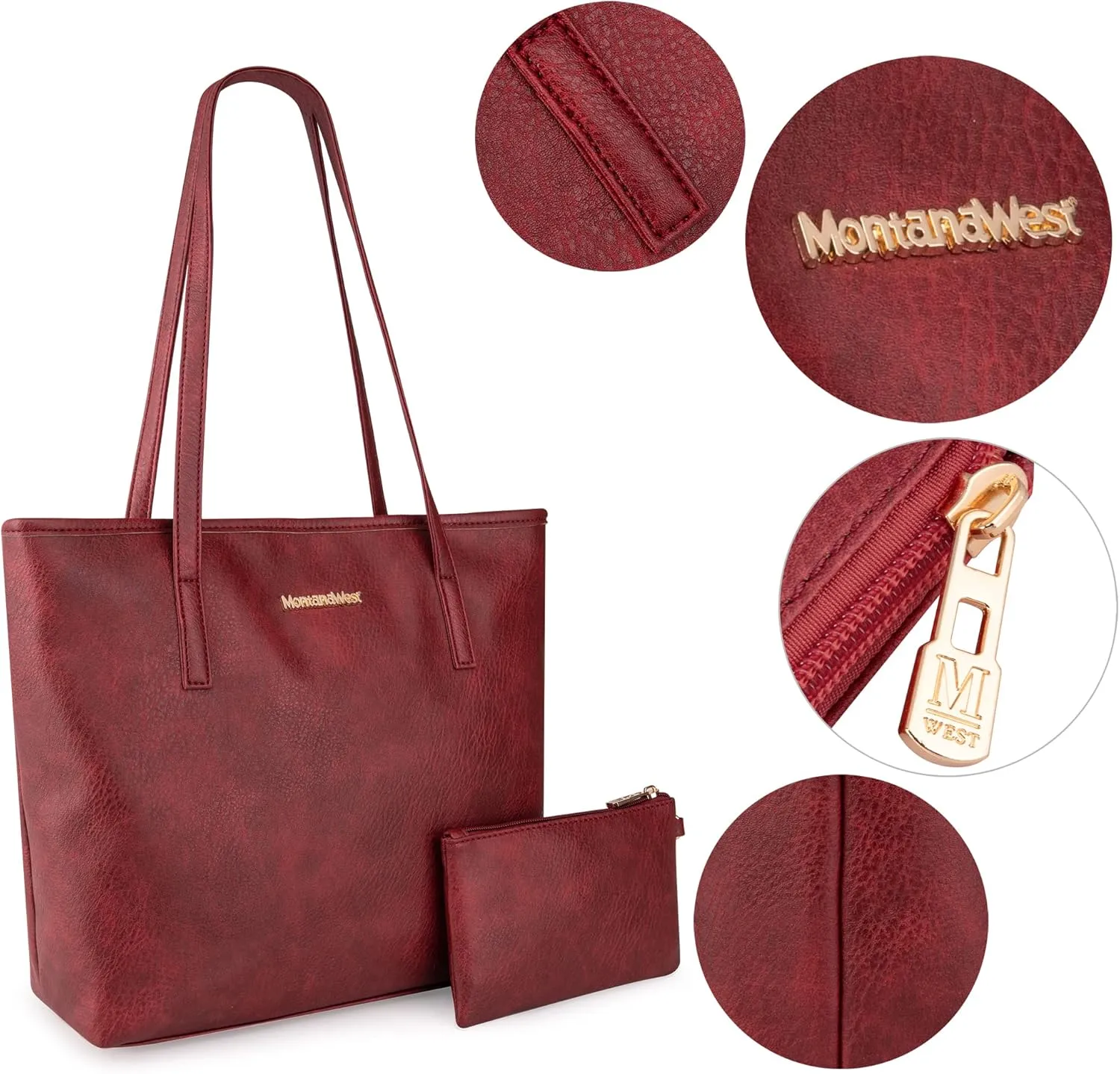 Montana West Tote Bags Vegan Leather Purses and Handbags for Women Top Handle Ladies Shoulder Bags