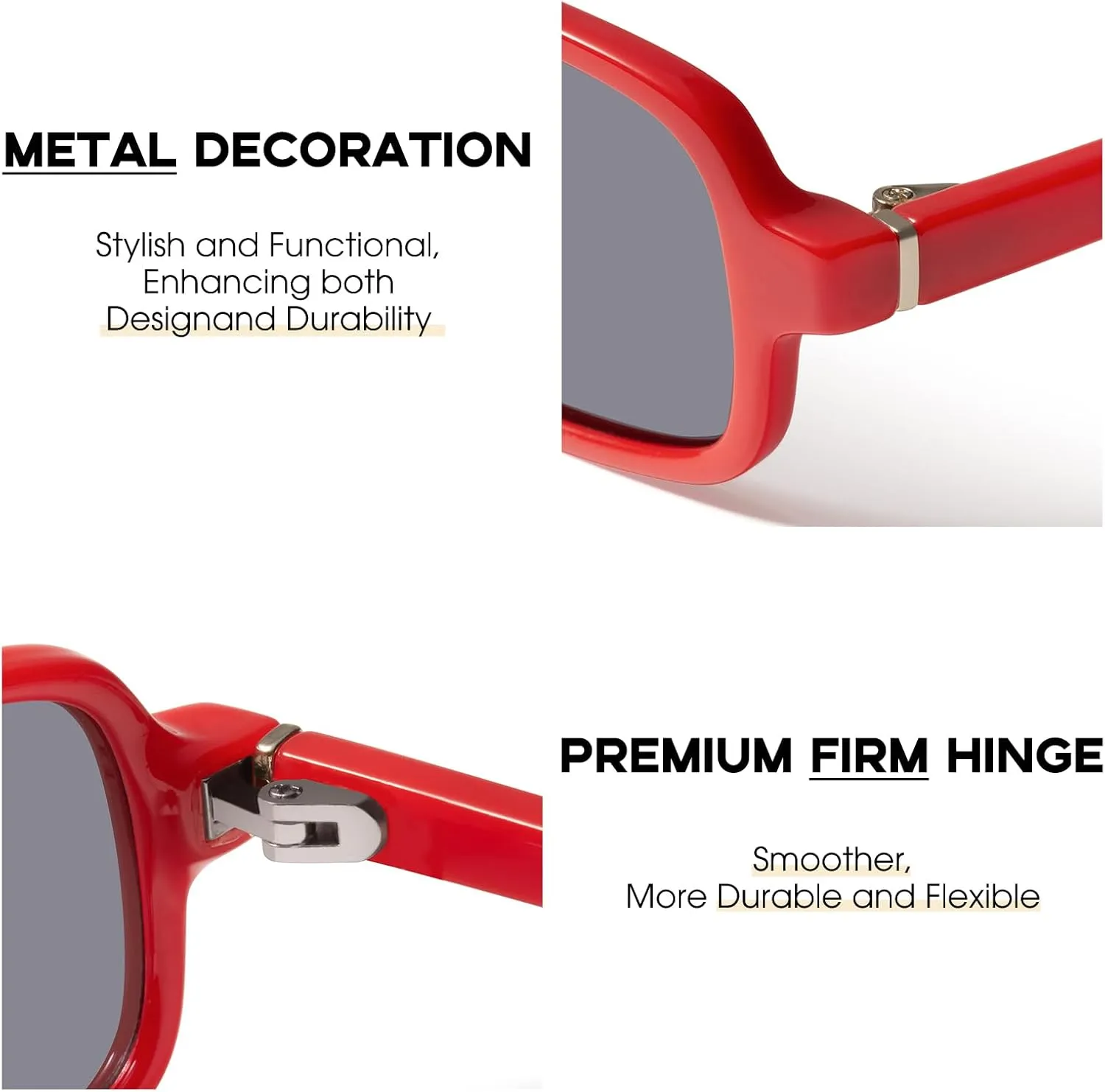 mosanana Trendy Rectangle Sunglasses for Women Retro 90s Style Small Narrow MS52479