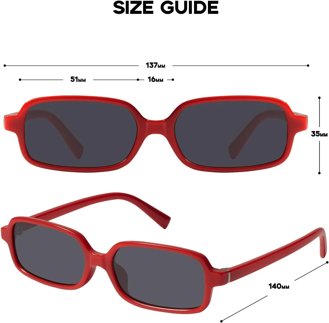 mosanana Trendy Rectangle Sunglasses for Women Retro 90s Style Small Narrow MS52479