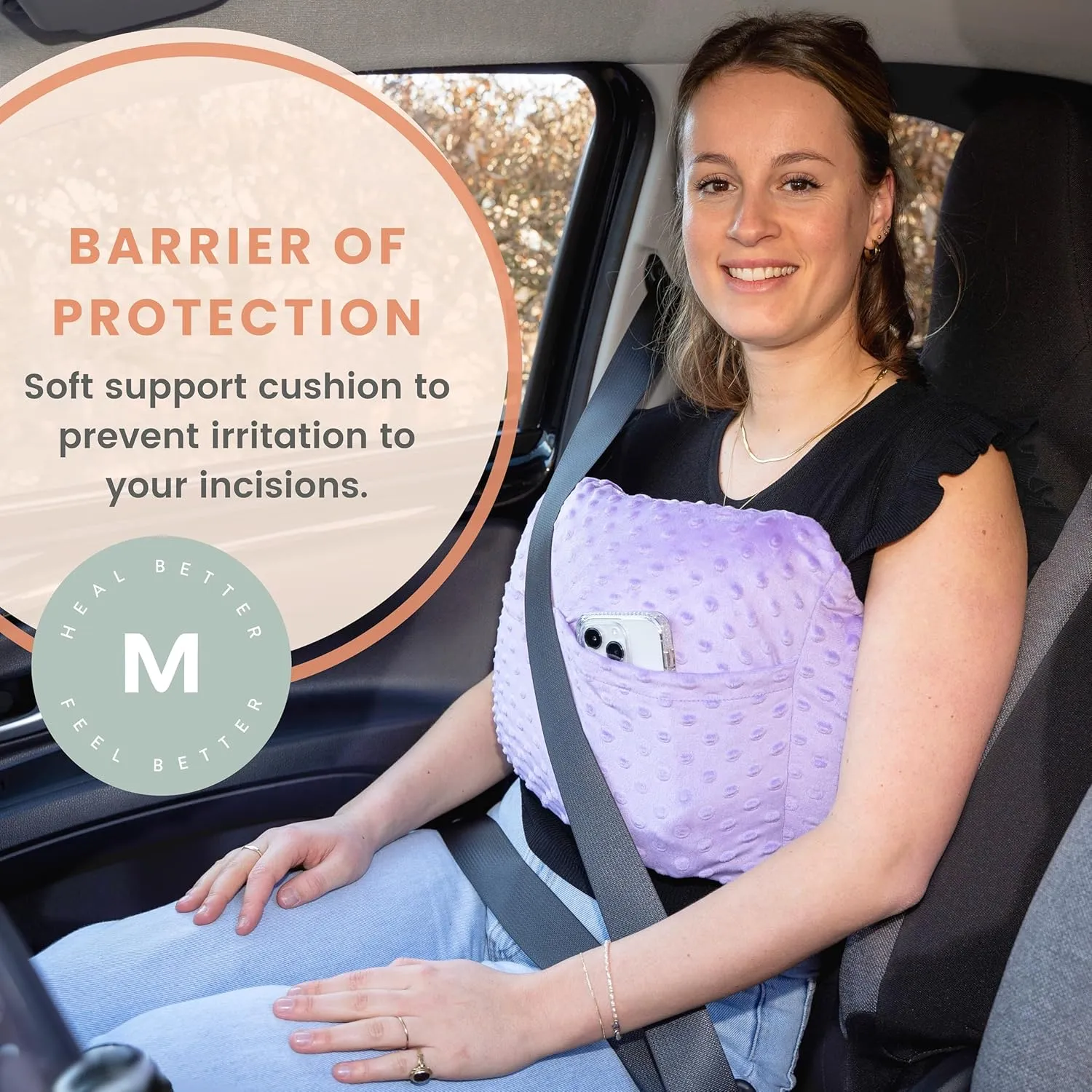 MOYOAMA Post Mastectomy Pillow - Post Surgery Pillow for Car, Breast Reduction & Augmentation Patients, Breast Pillow After Heart Surgery Pillow, Mastectomy Recovery Must Haves, Post Surgery Gift
