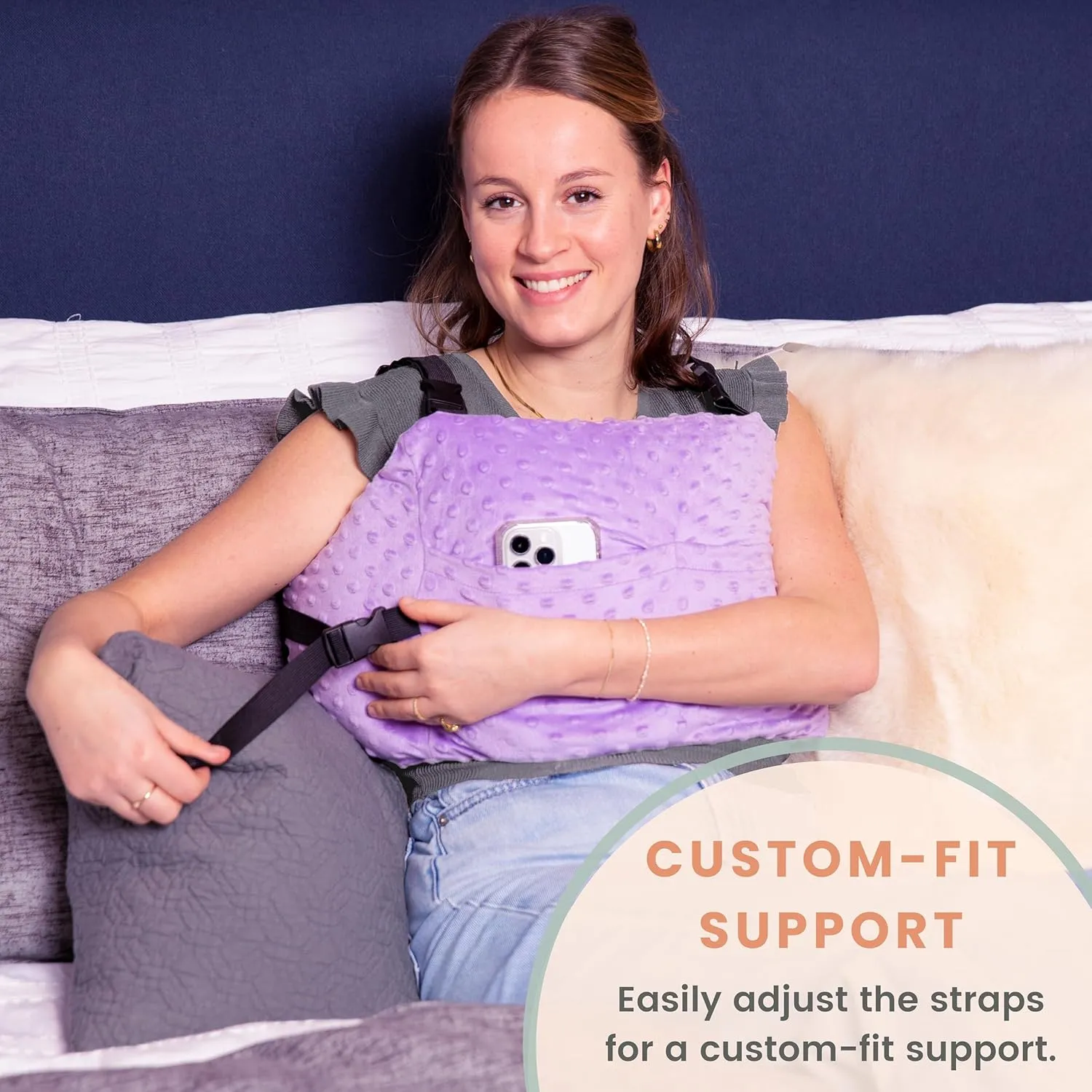 MOYOAMA Post Mastectomy Pillow - Post Surgery Pillow for Car, Breast Reduction & Augmentation Patients, Breast Pillow After Heart Surgery Pillow, Mastectomy Recovery Must Haves, Post Surgery Gift