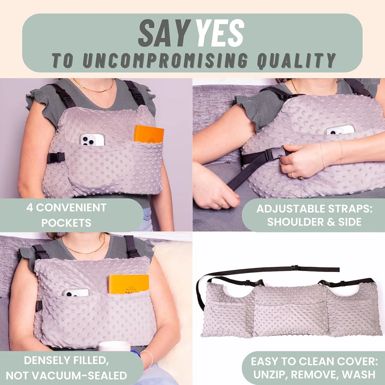 MOYOAMA Post Mastectomy Pillow - Post Surgery Pillow for Car, Breast Reduction & Augmentation Patients, Breast Pillow After Heart Surgery Pillow, Mastectomy Recovery Must Haves, Post Surgery Gift
