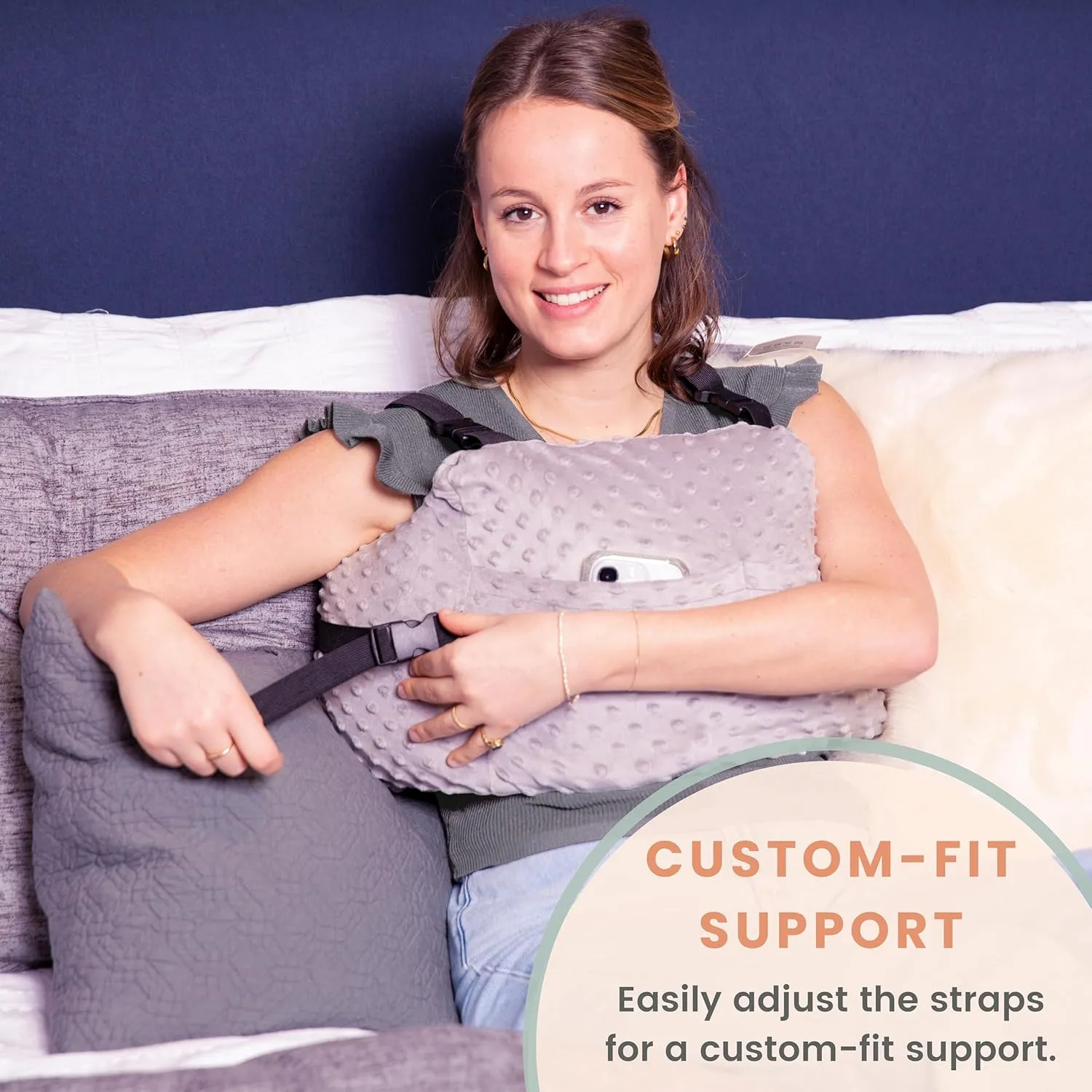 MOYOAMA Post Mastectomy Pillow - Post Surgery Pillow for Car, Breast Reduction & Augmentation Patients, Breast Pillow After Heart Surgery Pillow, Mastectomy Recovery Must Haves, Post Surgery Gift