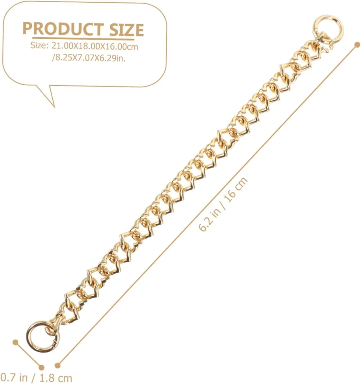 MUELODSIC 1pc Chic Heart Shaped Purse Bag Chain Replacement Strap for Women Stylish Handbag Chain Accessory for Various Occasions for Parties Work and Leisure Activities