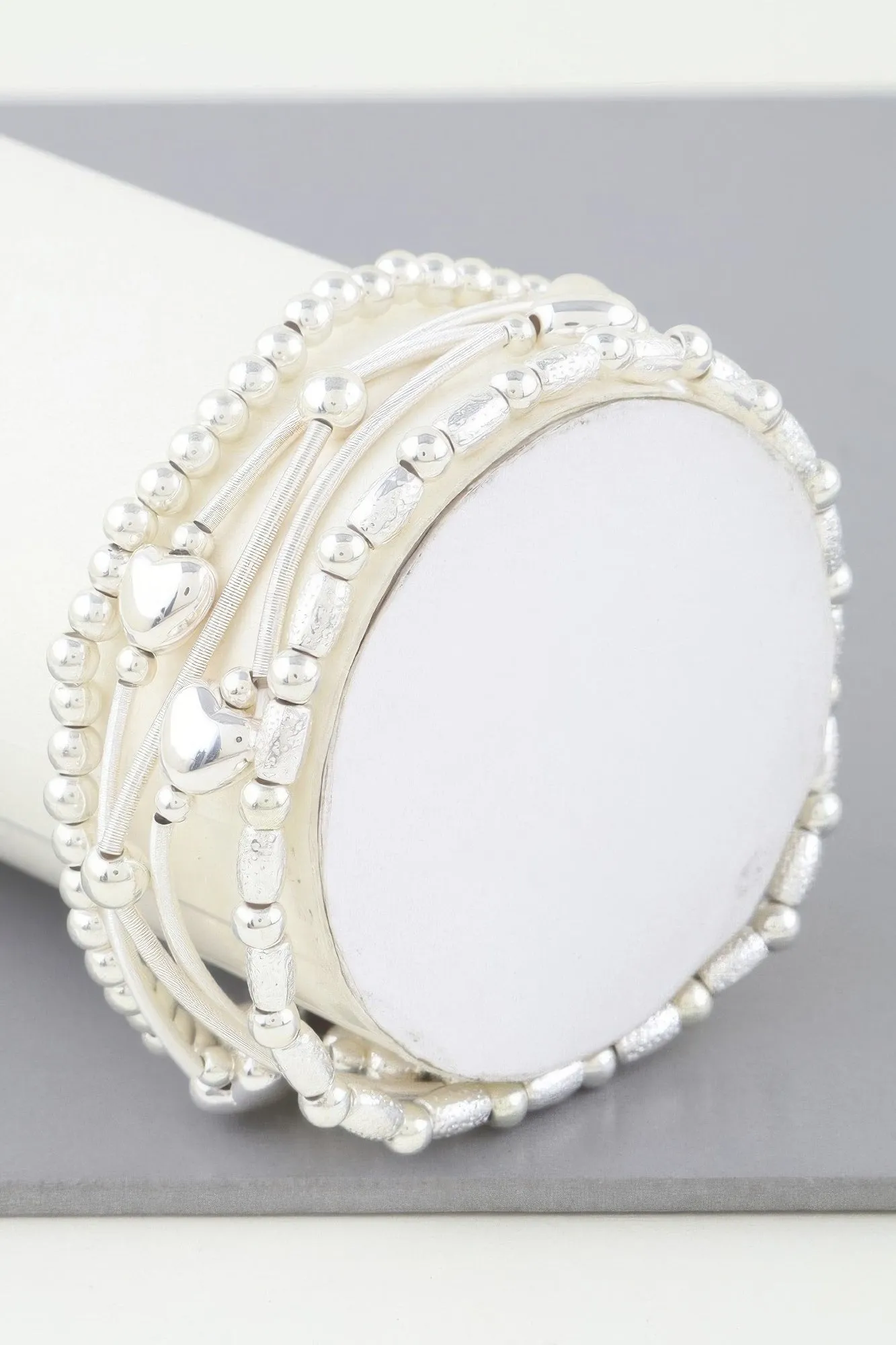 Multi Heart Coil Beaded Bracelet