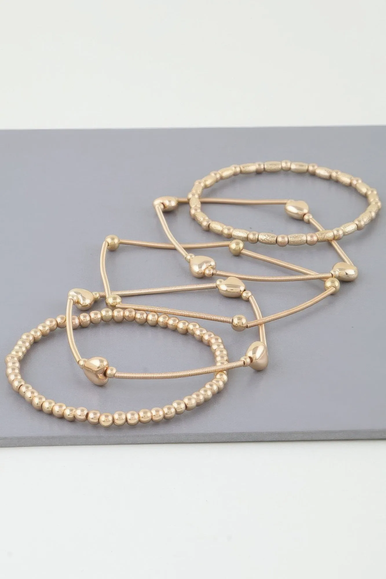 Multi Heart Coil Beaded Bracelet