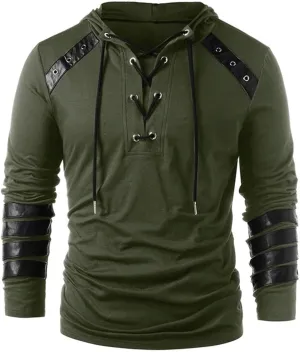 Muscularfit Hoodies for Men Fall Fashion Drawstring Court Style Shirts Sweatshirts Casual Long Sleeve Pullover Hoodies 2023