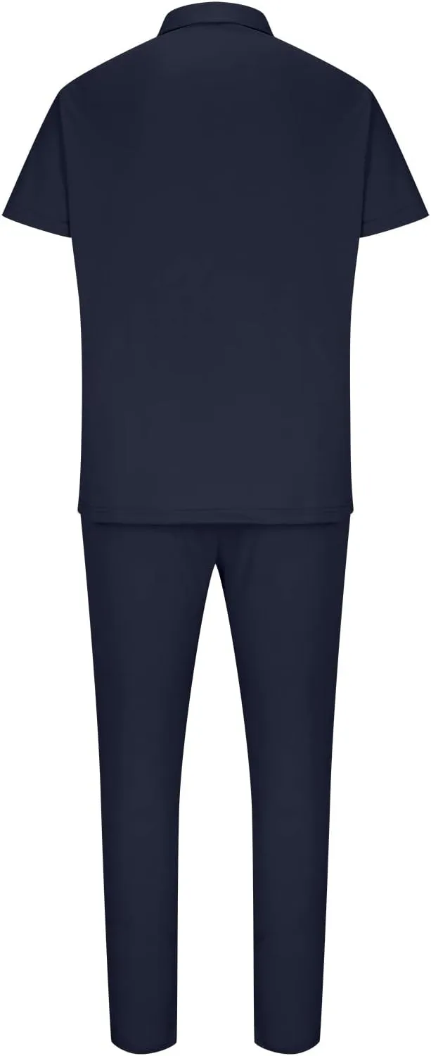 Muscularfit Men's 2 Piece Outfits Casual Long Sleeve Quarter Zip Pullover Shirts Drawstring Running Sports Pants Tracksuit
