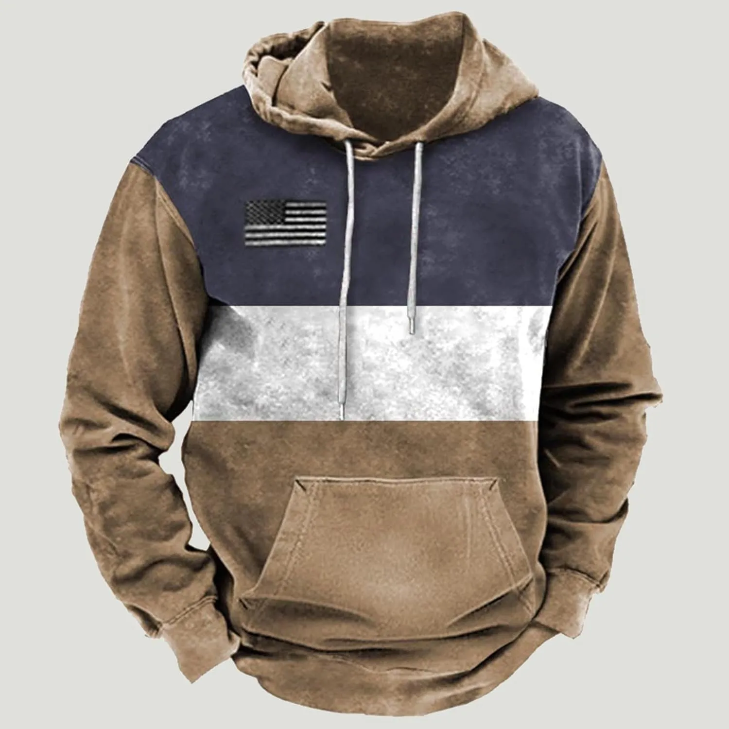 Muscularfit Mens Hoodie Casual Aztec Ethnic Drawstring Hooded Sweatshirts Long Sleeve Graphic Shirt Lightweight Pullover 2024