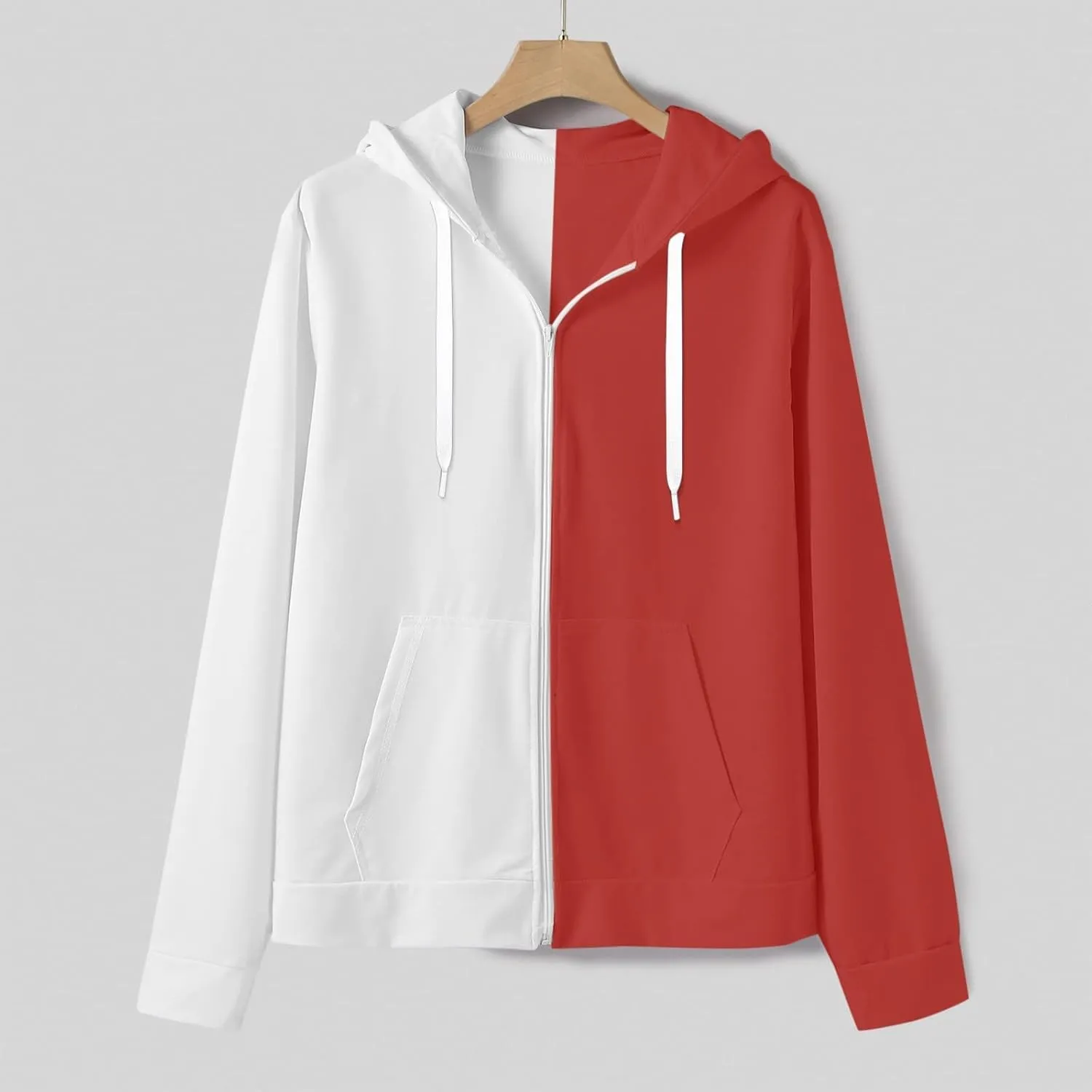 Muscularfit Oversized Sweatshirts for Men Loose Fit Long Sleeve Color Block Drawstring Pullover Hoodies Crewneck Causal Shirt