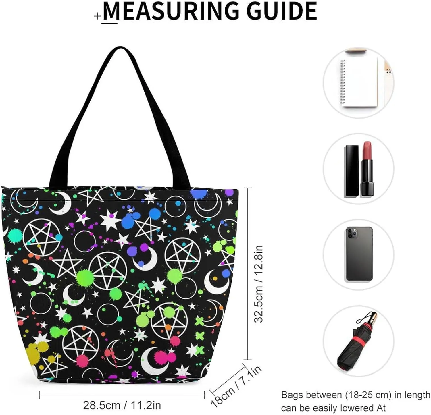 Mystical Esoteric Pattern Moon Magic Tote Bags Handbags for Women Fashion Shoulder Bags Shoulder Handbag.