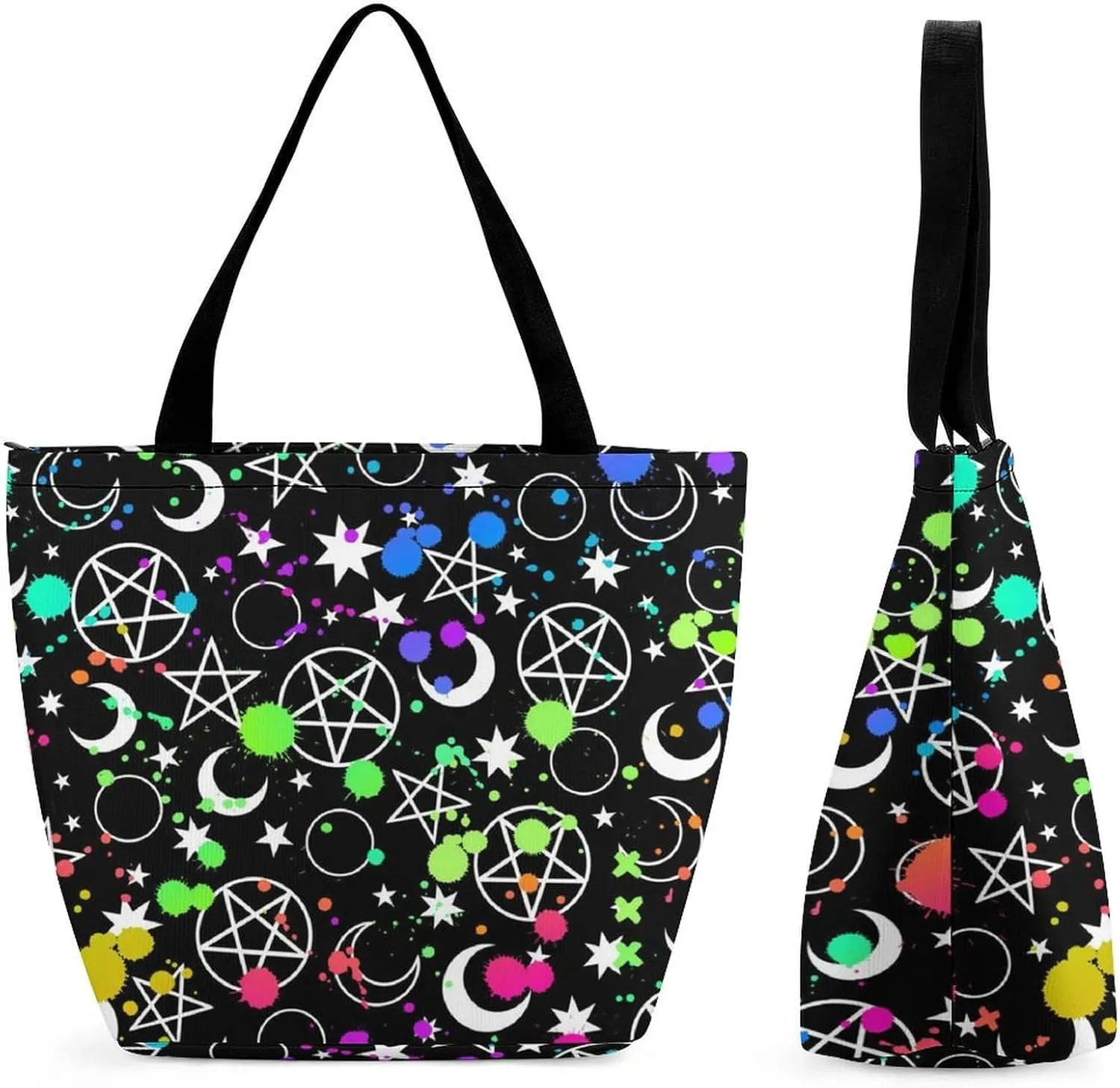 Mystical Esoteric Pattern Moon Magic Tote Bags Handbags for Women Fashion Shoulder Bags Shoulder Handbag.