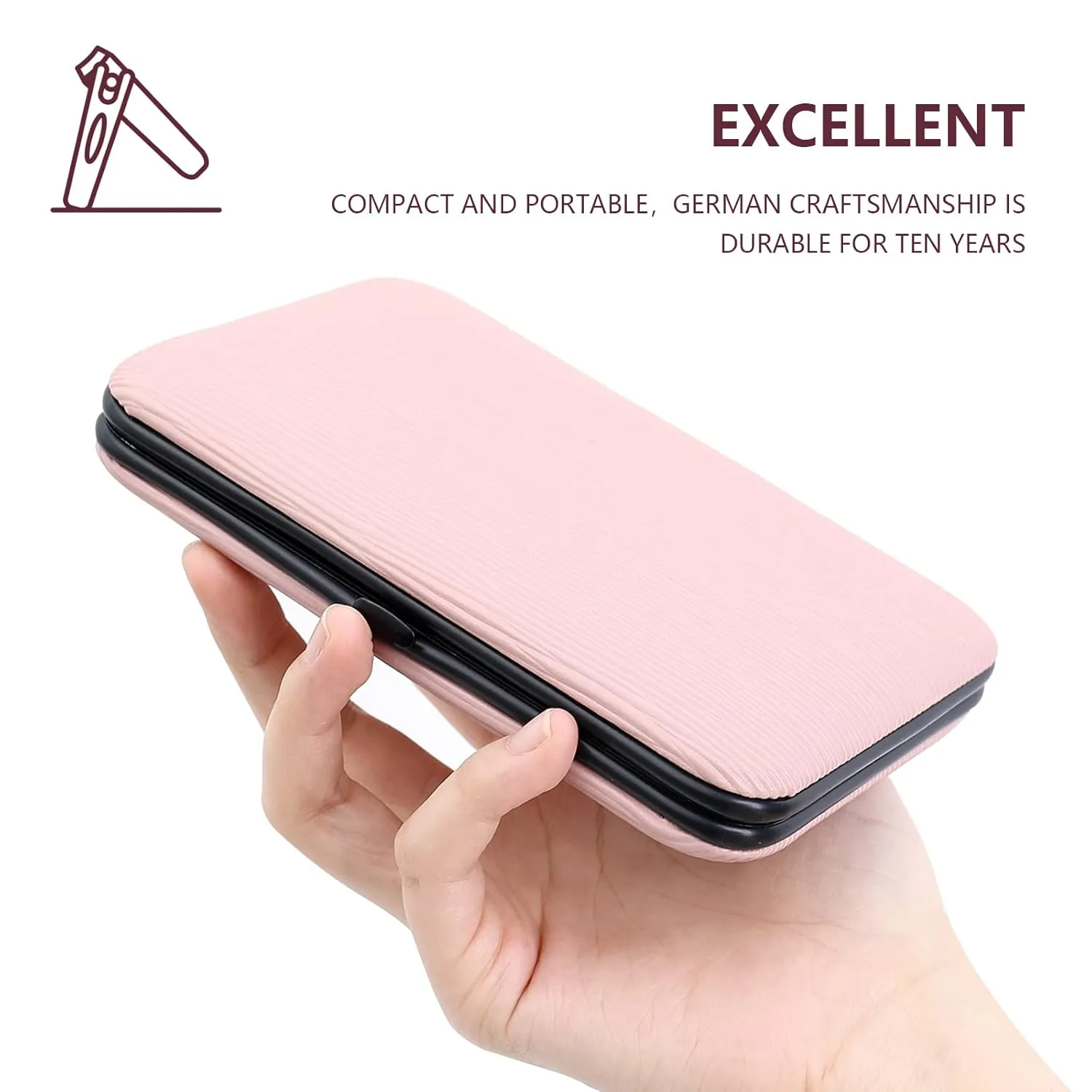 Nail Care Ingrown Toenail Removal Kit,18 PCS Pedicure Tools Cuticle Nippers Sharp Trimmer with Anti-skid Design Handle Clippers for Women Pink PU Leather Case Pedicure Kit