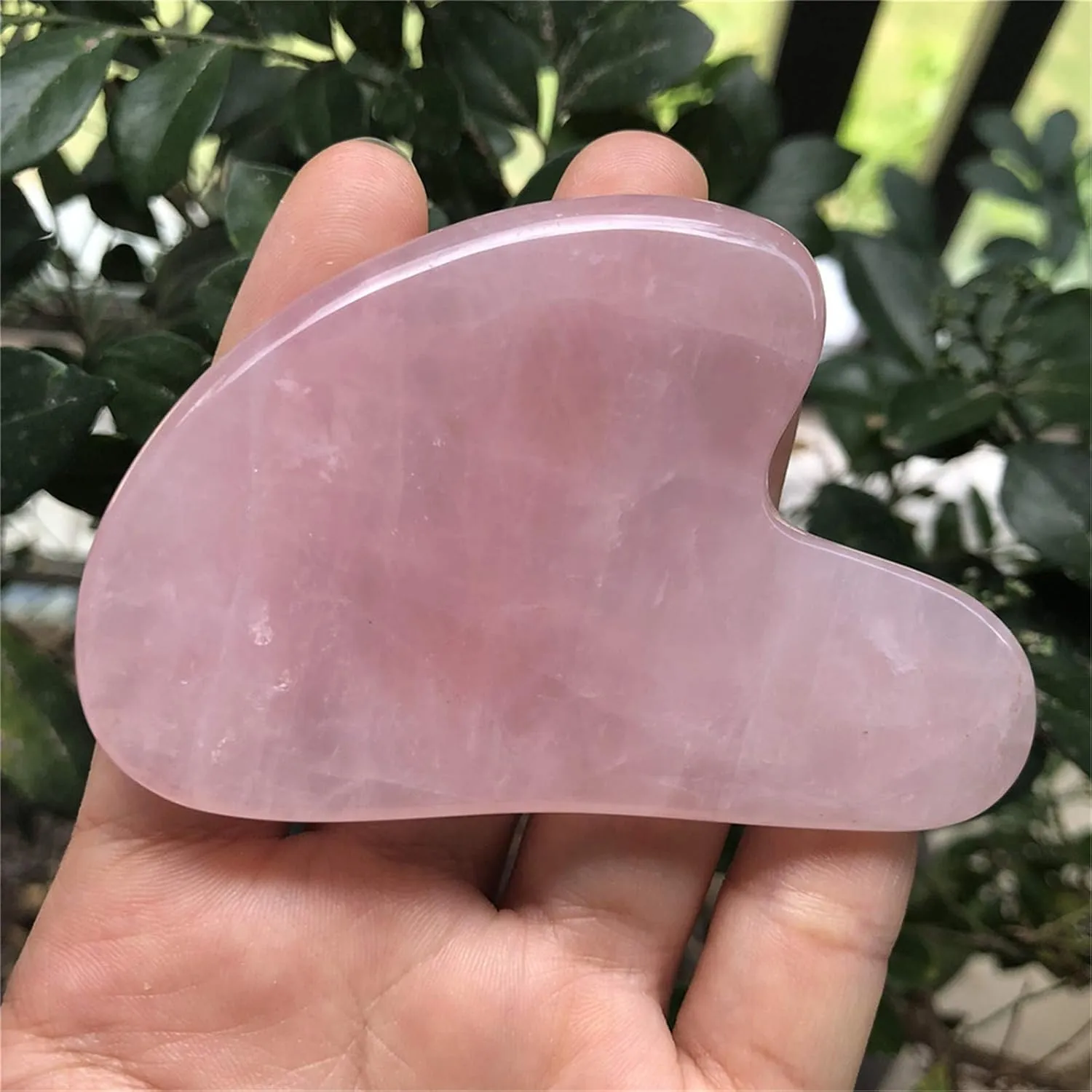 Natural Rose Quartz Gua Sha Massage Tool for Body Skin Facial, Crystal Scraping Board for SPA Acupuncture Therapy Trigger Point Treatment